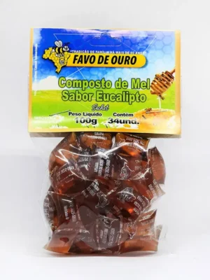 Comprar Pacote Composto de Mel Sabor Eucalipto em Sachê 100g - Apiário Favo de Ouro