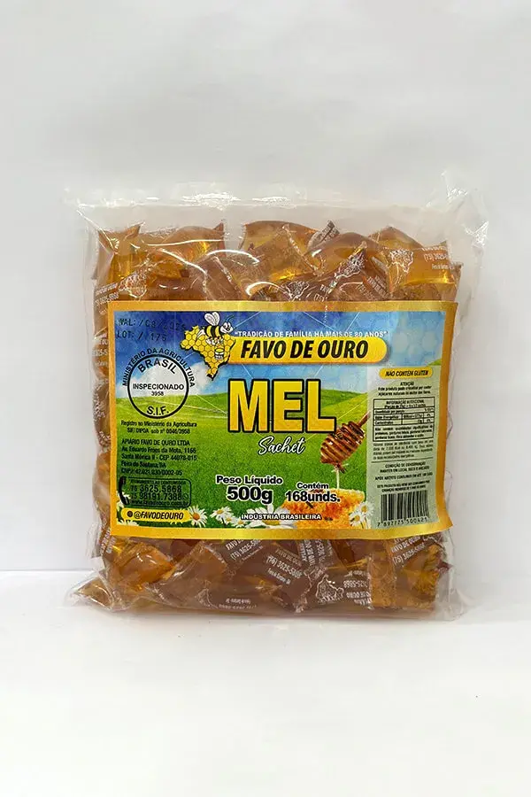 Comprar Pacote de Mel em Sachet - 500g - Apiário Favo de Ouro