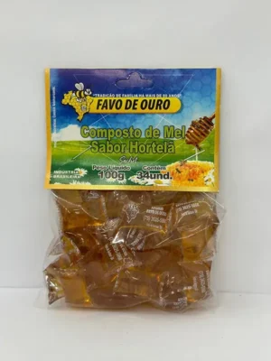 Comprar Pacote de Sachet Composto de Mel Sabor Hortelã - 100g - Apiário Favo de Ouro