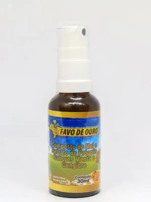 Comprar Spray Composto de Mel e Extrato de Própolis Sabores Menta e Gengibre 30ml - Apiário Favo de Ouro